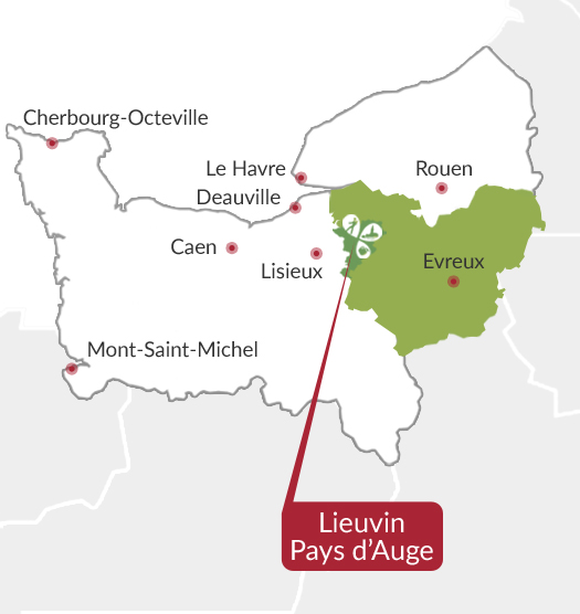 Carte du Lieuvin Pays d'Auge, dans l'Eure en Normandie